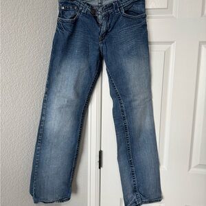 Relaxed Blue Jeans with Natural Fading